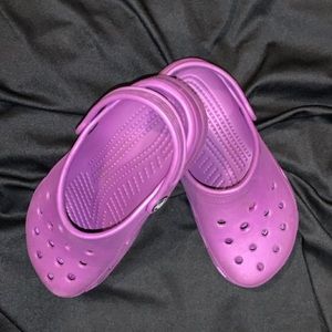 Size 1 kids crocs purple